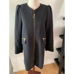 H&M Black Pea Coat with Gold Accents
